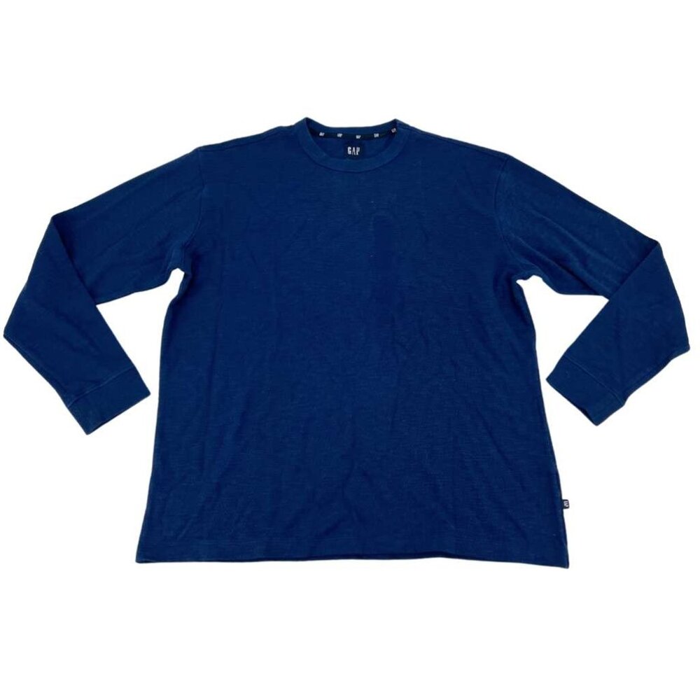 GAP | Men's Long Sleeve Top | 100% Cotton | Breathable | Navy Blue | XXLarge